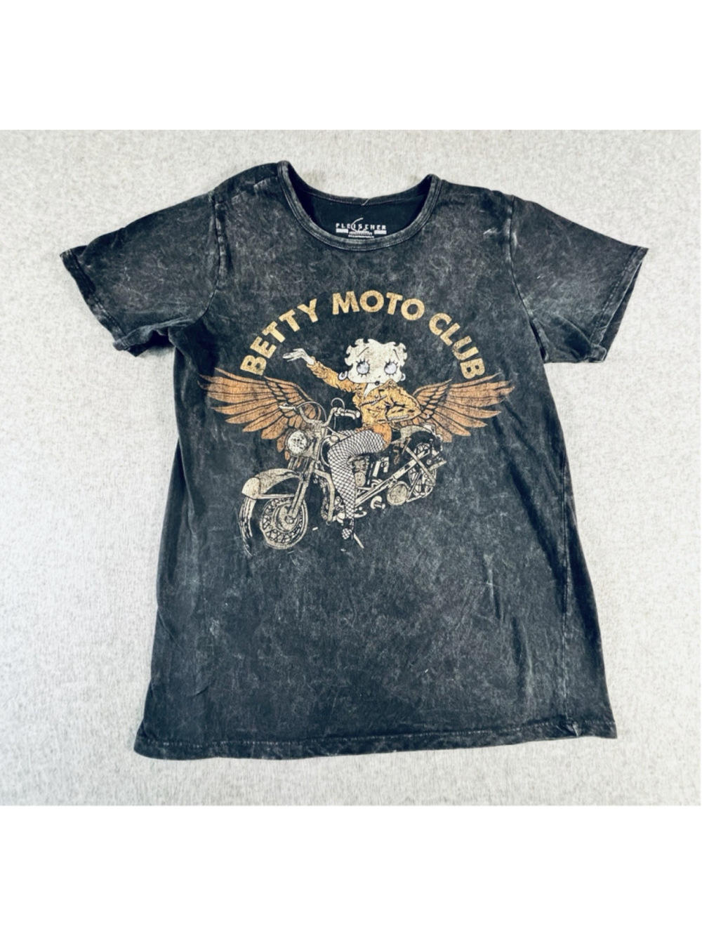 Betty Boop Moto Club Biker Graphic T-Shirt Women’s Large Distressed Cotton